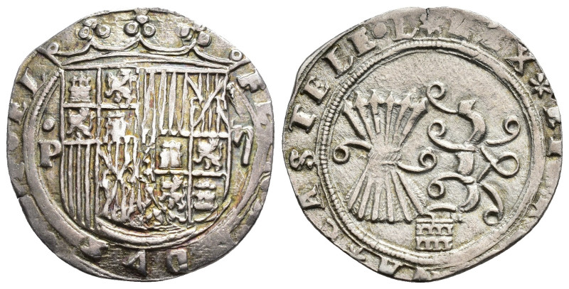 REYES CATÓLICOS. 2 reales. Segovia. P-II. Roel encima del ensayador. AR 6,15 g. ...