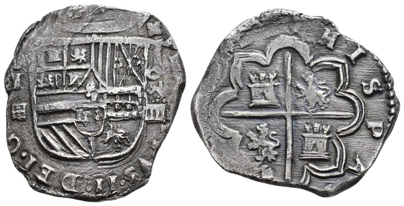 FELIPE II. 4 reales. 1593. Segovia. I con roel encima del ensayador. AR 12,97 g....