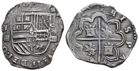 FELIPE II. 4 reales. 1593. Segovia. I con roel encima del ensayador. AR 12,97 g. 34,43 mm. AC-546. MBC+. Muy escasa.