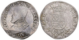 FELIPE II. Escudo Felipe. 1558. Amberes. AR 34,07 g. 43,26 mm. Vanhoudt-253AN. MBC-.
