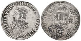 FELIPE II. Escudo Felipe. 1561. Nimega. AR 33,95 g. 43,28 mm. Vanhoudt-265NIJ. Leve plata agria- MBC+/MBC.