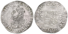 FELIPE II. Escudo Felipe. 1589. Tournai. AR 41,69 g. 34,09 mm. Vanhoudt-362TO. Leves vanos. MBC.