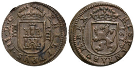 FELIPE III. 8 maravedís. 1619. Segovia. CU 5,41 g. 27,85 mm. AC-339. Manchita. R.B.O. EBC.