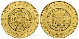 MONEDA EXTRANJERA. CHILE. 1 onza Troy. 1979. Casa de Moneda. AU 31,15 g. 35 mm. KM-2. SC.