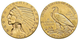 MONEDA EXTRANJERA. ESTADOS UNIDOS DE AMÉRICA. 5 dólares. 1912. AU 8,36 g. 21,5 mm. KM-129. EBC-.