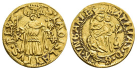MONEDA EXTRANJERA. HUNGRÍA. Matías Corvino (1458-1490). Goulden de oro. AU 3,58 g. 20,79 mm. FRB-22. MBC.
