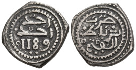 MONEDA EXTRANJERA. MARRUECOS. Muhammad III (1757-1790). Mitqal. 1189 H. Rabat al-Fath. AR 27,42 g. 33,34 mm. KM-41. Campos repasados. MBC.