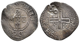 MONEDA EXTRANJERA. PORTUGAL. 1/2 tostâo. S/F. Lisboa. Resello 60. AR 3,37 g. 23,95 mm. Gomes-9. Cospel abierto. Vanos. MBC+.
