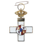 MEDALLAS Y CONDECORACIONES. Francisco Franco. Orden del Mérito militar. Cruz con distintivo blanco. 56,96 x 41,8 mm. Guerra-178. EBC.