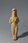 MESOPOTAMIA. Elam. Ídolo femenino (II milenio a.C.). Cerámica. Altura 15,8 cm. Adjunta certificado de termoluminiscencia QED Laboratoire.