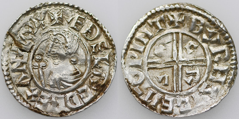 England. Aethelred II. 978-1016. AR Penny (20mm, 1.64g, 9h). Crux type (BMC iiia...
