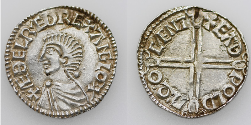 England. Aethelred II. 978-1016. AR Penny (19mm, 1.59g, 12h). Long Cross type (B...