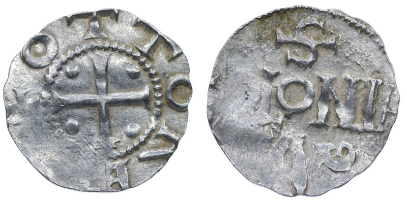 Germany. Cologne. Otto III 983-1002. AR Denar (16mm, 1.56g). Cologne mint. +OTTO...