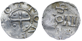 Germany. Cologne. Otto III 983-1002. AR Denar (16mm, 1.56g). Cologne mint. +OTTO RE[X], cross with pellets in each angle / S / [C]OLONIA / A G, Cologn...