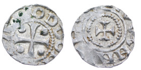 Germany. Saxony. Otto III 983-1002. AR Denar (16mm, 1.49g). Dortmund mint. ODDOIM[PERATOR], cross with pellet in each quarter / [T]H[EROT]MANN[I], cro...