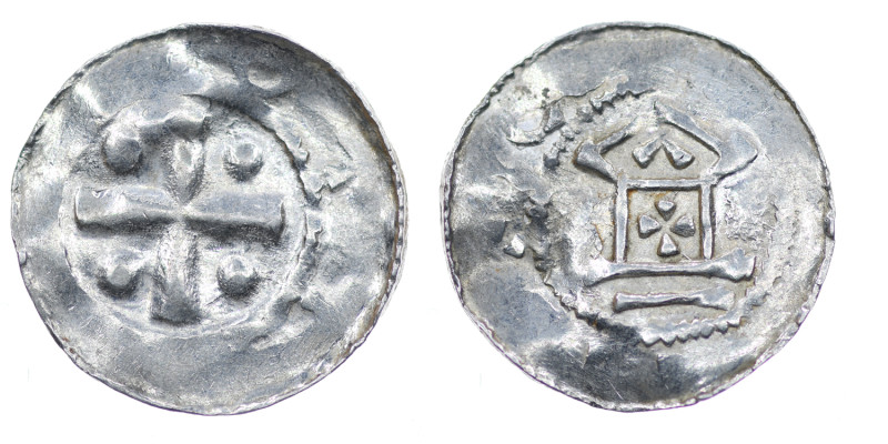Germany. Mainz. Otto III 983-1002. AR Denar (18mm, 1.24g). Mainz mint. Cross wit...