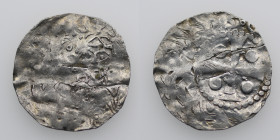 Germany. Speyer. Heinrich III 1039-1056. AR Denar (19mm, 1.08g). Speyer mint. [HEINRICVS REX], crowned bust facing, holding crosier left, right scepte...