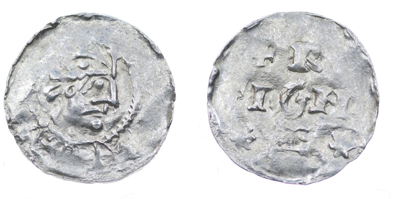 Germany. Swabia. Heinrich II 1002-1024. AR Denar (19mm, 1.33g). Strasbourg mint....