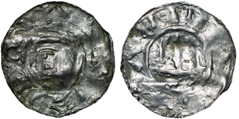 Germany. Swabia. Time of Bishop Herman Ca 1050. AR Denar (21mm, 1.09g). Strasbou...