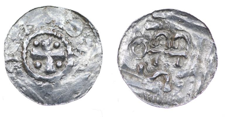 Germany. Swabia. Esslingen. Otto I - Otto III 936 - 1002. AR Denar (17mm, 0.95g)...