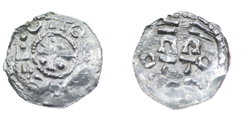 Germany. Swabia. Esslingen. Otto I - Otto III 936 - 1002. AR Denar (18mm, 0.85g)...
