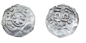 Germany. Swabia. Esslingen. Otto I - Otto III 936 - 1002. AR Denar (18mm, 0.85g). OTTO •SI••C+, cross with pellet in each angle / OTTO, cross written ...