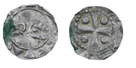 The Netherlands. Deventer. Heinrich II 1002-1014. AR Denar (16mm, 0.95g). Deventer mint. REX / Cross with pellets in each angle. Ilisch 1.5. Very Fine...