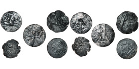 Lot of 5 European denars from 10-11th century. Sold as is. No returns.