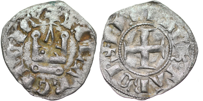Crusaders. Achaia. Philipp von Tarent, 1306-1313. AR Denar (17mm, 0.65g). Kreuz ...