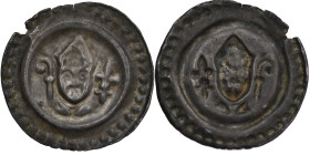 Germany. Konstanz. Eberhard II of Waldburg-Thann, 1248-1274. AR Brakteat (20mm, 0.40g). Bust facing, between crossier and fleur-de-lis. Berger, KM 249...