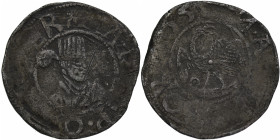 Germany. Arensborg Prins Magnus, 1560-1580, struck 1565. AR Ferding (22mm, 2.42g). Crowned head right / Bird. Sieg 4.3. Flat spots. Good.