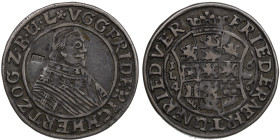 Germany. Braunschweig-Lüneburg-Celle. Friedrich 1636-1648. AR 1/2 Reichsort (1/8 Taler) struck 1646 (24mm, 3.53g). Bust right / Coat of arms. KM 172.1...