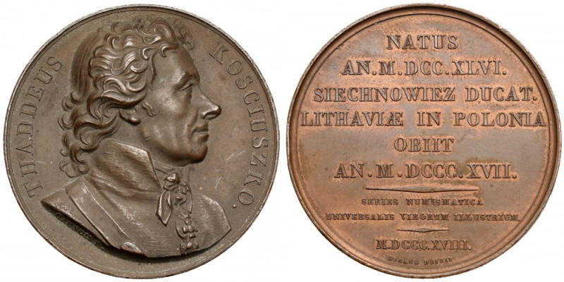 Medal, Tadeusz Kościuszko 1818 z serii sławnych mężów świata Wyraźna, ciemna pat...