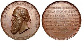 Medal, Józef Ignacy Kraszewski 1879 - głowa w lewo