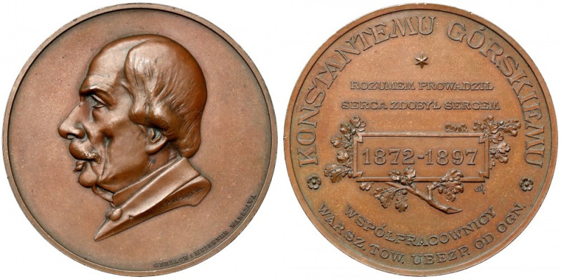 Medal, Konstanty Górski 1897 Z nalotem tłumiącym pierwotny połysk, ale bez innyc...