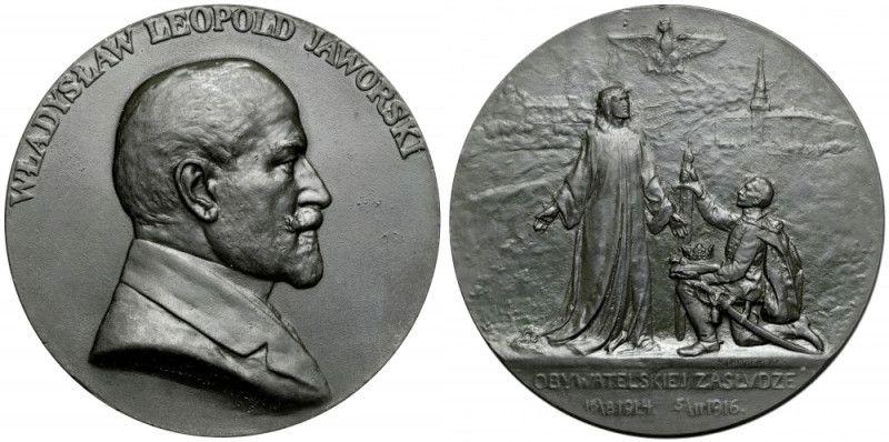 Medal, Władysław Leopold Jaworski 1916 - rzadki Pięknie zachowany, bez żadnych ś...