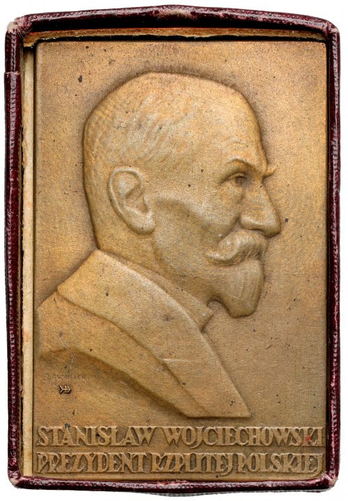 mała Plakieta MW (40x27) - Prezydent Stanisław Wojciechowski Oryginalne pudełko ...
