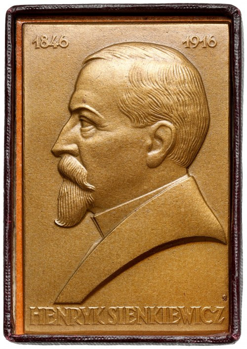 mała Plakieta MW (40x27) - Henryk Sienkiewicz Okazowo zachowany, w pięknej, jasn...