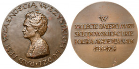 Medal, Maria Skłodowska-Curie 1954