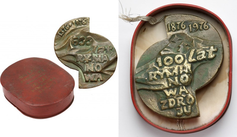 Medal, 600 lat Rymanowa / 100 lat Rymanowa Zdroju 1976 Rzadki, lany medal w komp...