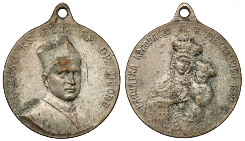 Medalik, Koronacja Obrazu Matki Boskiej Piekarskiej 1925 Brąz bielony, średnica ...