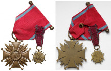 II RP, Brązowy Krzyż Zasługi - Gontarczyk + miniatura (2szt)