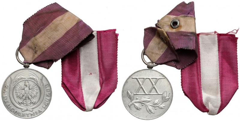 Medal za Długoletnią Służbę - Srebrny (XX) Medal wykonany w srebrze, puncowany n...