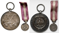 Medal za Długoletnią Służbę - Srebrny (XX) + miniatura