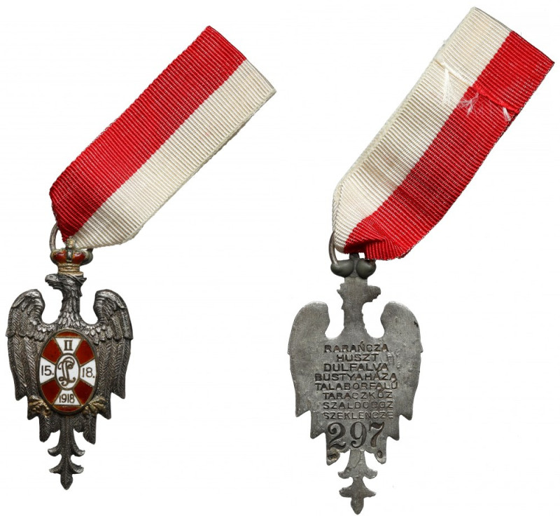 Odznaka, Za Huszt [297] - w srebrze Wersja emaliowana, wykonana w srebrze, cecho...
