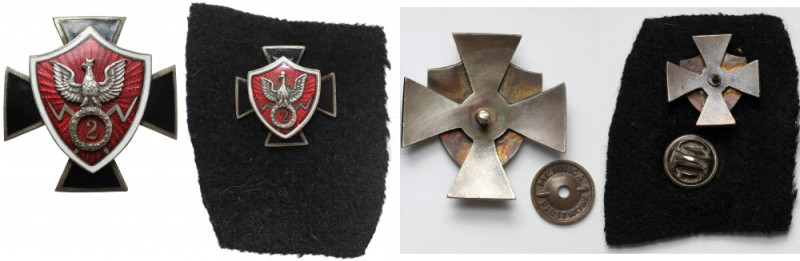 Odznaki, Kadra 2 Batalionu Telegraficznego + miniatura - wykonanie powojenne Odz...