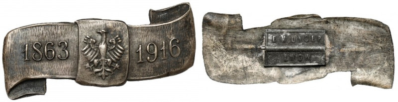Odznaka pamiąt­kowa na 53 rocz­nicę wybu­chu Powsta­nia Styczniowego, Lwów 1916 ...