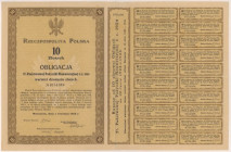5% Poż. Konwersyjna 1924, Obligacja na 10 zł - PEŁNY arkusz