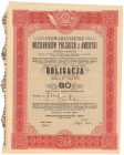 Stowarzyszenie Mechaników Polskich z Ameryki, Obligacja na 80 zł 1938 + ciekawy dokument