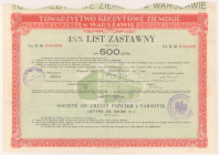 Warszawa, TKZ, List zastawny 500 zł 1935